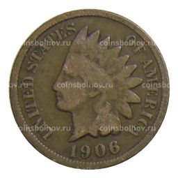 Монета 1 цент 1906 года США