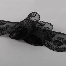 Кружево Gamma органза 84 мм GKM-8401 в пакете 10 м 0.2 Турция TL002BL черный