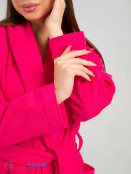 Женский махровый халат с шалькой малиновый МЗ-02 (26) - Росхалат фото 8