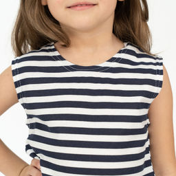 Майка тельняшка детская темносиние полоски