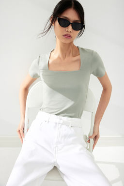 Top con escote cuadrado - H&m фото 2