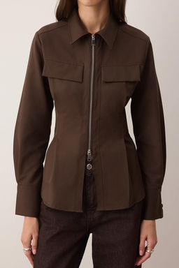 Koyu Kahverengi Fermuar Detayl? Gomlek TWOAW26GO00044