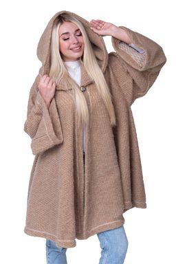 Пончо стильное из верблюжьей шерсти с капюшоном - Woollamb фото 4