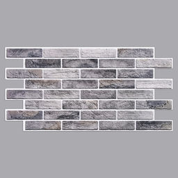 Стеновая панель ПВХ «Кирпич Бисмарк», 485×960 мм, цвет серый