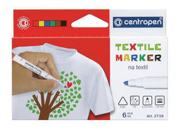 Набор марк. спец. Centropen TEXTILE 1,8 мм ассорти круглый 6 шт