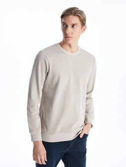 Bisiklet Yaka Uzun Kollu Erkek Sweatshirt