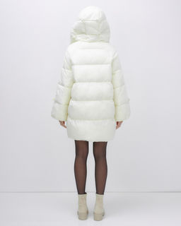 Куртка зимняя женская с большим капюшоном модная бежевого цвета 7739B - Visdeer фото 11