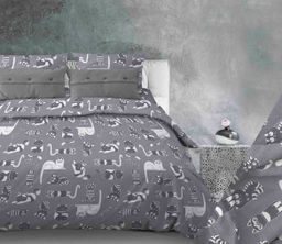 Пододеяльник 1,5-спальный, бязь "Комфорт" (Кошкин дом, тёмно-серый)