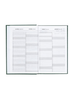 Ежедневник датированный Calligrata, А5, 2026, твёрдая обложка из бумвинила, 168 листов, тёмно-зелёный