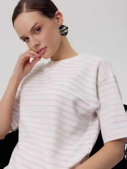 CONTE Футболка свободного кроя из футера LD 2569 white-lavender