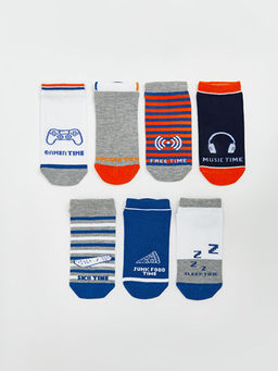 Desenli Erkek ?ocuk Patik ?orap 7li