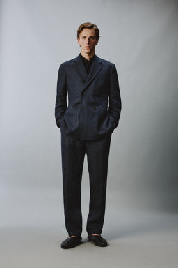 PANTAL?N TRAJE 100% LINO ESPIGA / ?ndigo