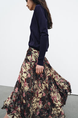 ZW COLLECTION FLORAL PRINT SKIRT - Zara фото 9