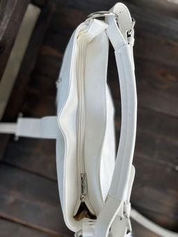 Женская сумка хобо из эко кожи 007 Белый - Cidirro фото 5