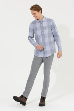 U. S. Polo Assn / Мужская серая рубашка в шотландскую клетку - U.s. polo assn фото 15