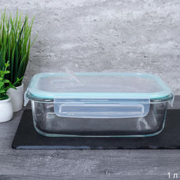 Контейнер прямоугольный крышка с клапаном 1000 мл стекло / BXW-1040CF /уп 24/