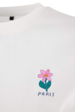 Ekru Regular/Normal Kal?p K?sa Kollu Nak?sl? Tok %100 Pamuk Orme T-Shirt TWOSS26TS00016 - Trendyolmilla фото 2