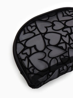 Косметичка полукруглая Black beauty, на молнии, чёрная