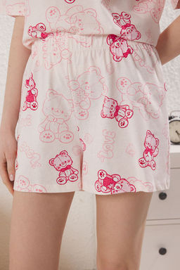 Trendyolmilla Pembe %100 Pamuklu Ay?c?kl? Sortlu Orme Pijama Tak?m? THMSS25PT00367  фото 8