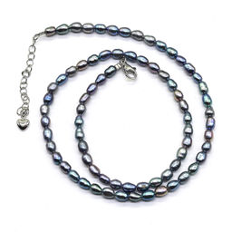 Жемчужные бусы овал 6*8мм цвет розовый, 41см Радуга камня  фото 4