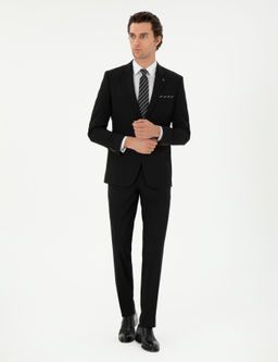 Siyah Slim Fit Klasik Tak_m Elbise