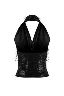 Siyah Degaje Yaka Sacakl? Payet Party Bluz TPRAW26BZ00064 - Trendyolmilla фото 6