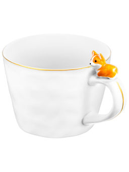 Кружка 300 мл 14*10*7,5 см "Собачка" белый с золотом, фарфор