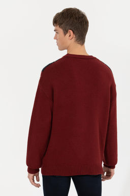 U. S. Polo Assn Мужской трикотажный свитер вишневого цвета с круглым вырезом - U.s. polo assn фото 5