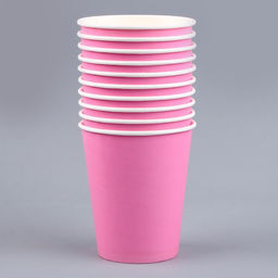 Стакан бумажный однотонный, объём 250 мл, в наборе 10 шт., цвет розовый - Страна карнавалия фото 2