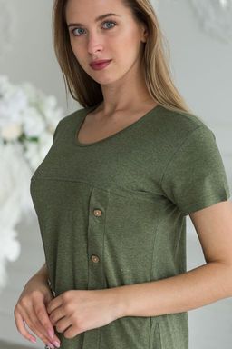 Туника женская из кулирки Флоранс хаки - Амадэль фото 5