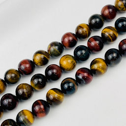 Бусины для рукоделия из Тигрового,Соколиного и Бычьего глаза 37 см