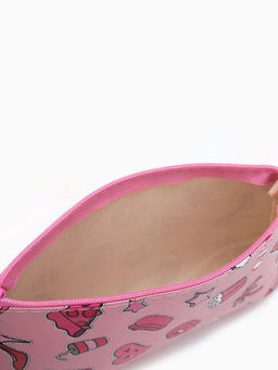 Цена за 2 шт. Косметичка-пенал на молнии, плоская, маленькая, с рисунком Girl, розовая - Simaland фото 3