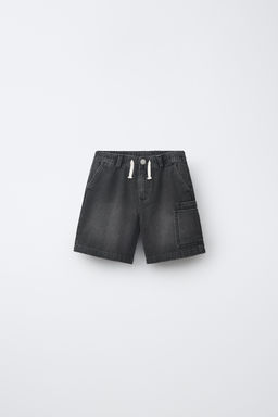 BERMUDA DENIM FLUIDA / Negro