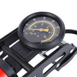 Насос ножной с манометром COMIRON FUJIN 1, стальная рама, алюминиевый цилиндр Presta-Schrader-Dunlop, 8,3 бар. Один поршень. /уп 15 - Галеонтрейд фото 4