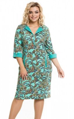 Платье 946 огурцы на мятном