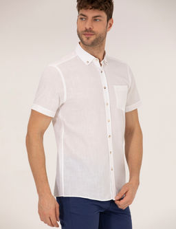 Beyaz Regular Fit K_sa Kollu G_mlek