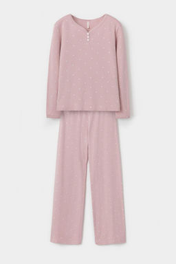 Е 20182/розовый лед,мини сердечки пижама жен