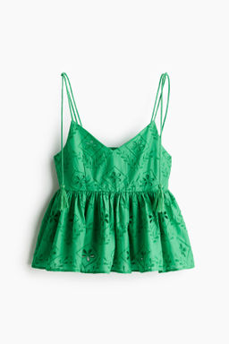 Top de tirantes espagueti con bordado ingl?s
