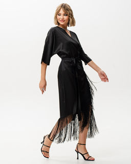 Платье-халат с бахромой. Японский шёлк - Sahar art lab фото 3