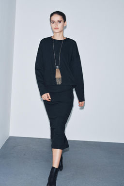 FALDA MIDI SOFT / gris antracita - Zara фото 7