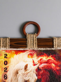 Декор настенный, панно Календарь подвесной 2026. Слияние лошадей, 23.5?52 см