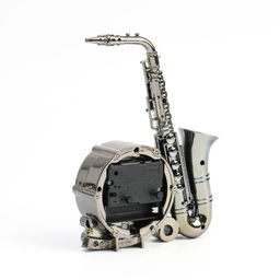 Часы - будильник настольные «Саксофон», дискретный ход, d=6.5 см, 18.5×15 см, от батареек АА