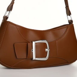 Сумка женская багет на молнии, 26×5×10.5 см, шоколадная