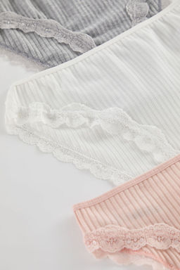 Trendyolmilla Gri-Cok Renkli 3lu Paket Fitilli Dantelli Klasik Orme Kulot THMAW25KU00015 фото 6