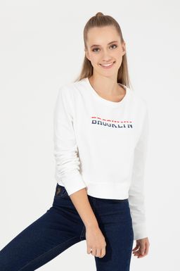 U. S. Polo Assn Женский свитшот цвета экрю с круглым вырезом