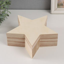 Шкатулка для росписи дерево Звезда, крышка на магнитах, основа для творчества, 23.5?23.5?8 см