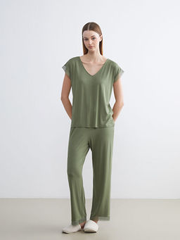 V Yaka Kad?n Pijama Tak?m?