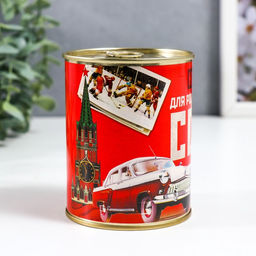 Носки мужские в банке «Для рождённого в СССР», подарочные, чёрные, 43-45 р-р