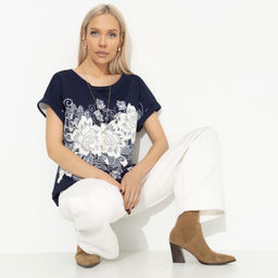 Футболка свободной посадки Жду чудо (floral print) - Charutti фото 6
