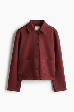 Chaqueta de sarga con cuello camisero